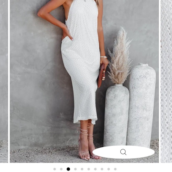 Esplanade Crochet MIDI Dress in Ivory - Size Large - Picture 4 of 8